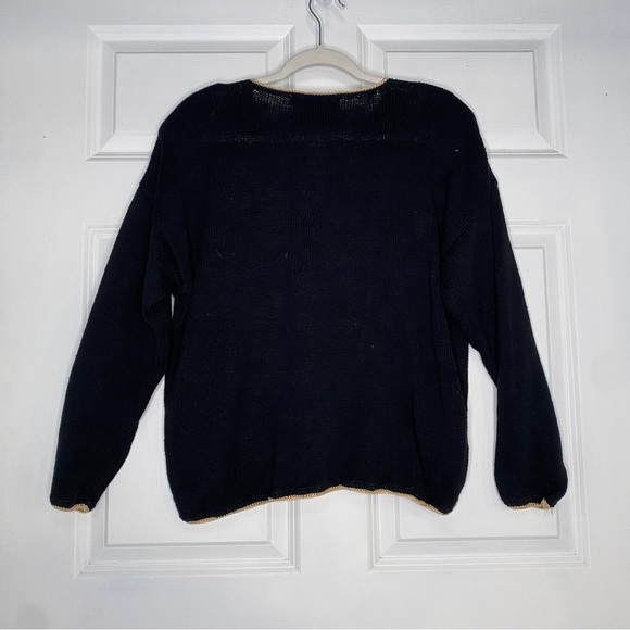 Vtg 1999 Tiara International 2000 Star Print Knit Cardigan Sweater Size Large - Picture 5 of 7